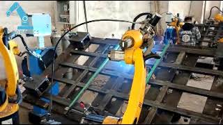 6axis industrial robot and welding machine combine to weld pallets [upl. by Yrekaz]