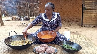 African Village LifeCooking Most Delicious Traditional Food with Ragi for Dinner [upl. by Berry]