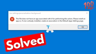 Fix this file does not have an app associated with it for performing this action windows 11107 [upl. by Jillie]