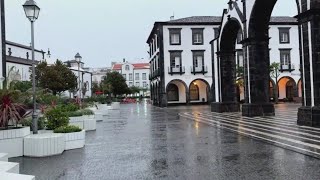 LIVE Ponta Delgada Walk rainy Wednesday afternoon São Miguel Açores Portugal  23102024 walk [upl. by Nedi]