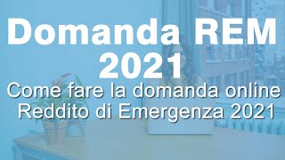 Come fare domanda REDDITO DI EMERGENZA online [upl. by Coppock]