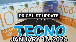 TECNO PRICES UPDATE SPARK10C10PROSPARK2020CSPARK20PROCAMON20SPRO5GPOVA5PRO5GGO2023NEO2POVA4 [upl. by Ynnahc437]