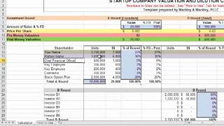 Startup Valuation and Dilution Calculator [upl. by Eegnat]