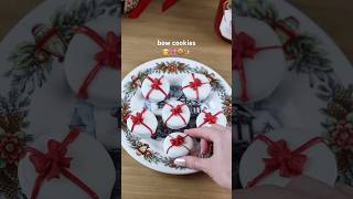 Christmas Bow Cookies 🍪🎀 christmas baking [upl. by Aticilef]