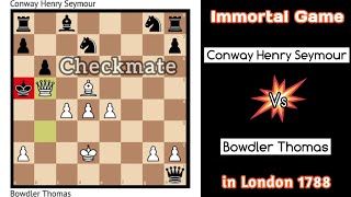 Chess Legend Bowdler Thomas vs Conway Henry Seymour In London 1788 [upl. by Carl]