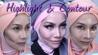 Contour amp Highlight  Teknik Mekap Bentuk Wajah Runcing amp Hidung Mancung [upl. by Arracat924]