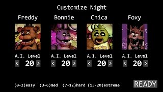 Five Nights at Freddys  Custom Night  20202020420 Mode No Commentary [upl. by Aurelie271]