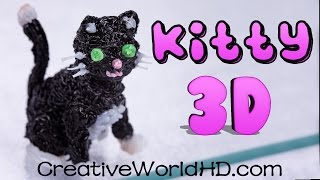 How to Make CatKittyKitten Animals  3D Printing Pen Creations DIY Tutorial by Creative World [upl. by Baggott]