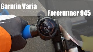 Garmin Varia rear radar with Garmin Forerunner 945 watch demonstration [upl. by Ettenrahs]