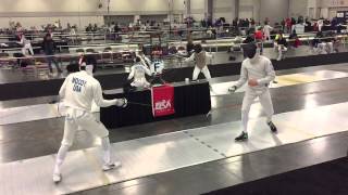 Jimmy Moody v Alen Hadzic Div 1 Mens Epee NAC Salt Lake City Utah January 2015 [upl. by Nedrob]