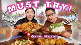 MUST TRY THESE LOCAL PLATES  Oahu Hawaii Famous Garlic Furikake Chicken [upl. by Nihi]