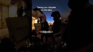 Chipotle on a bike ⁉️ motorcycle bikegirl motovlog couple bikecouple fy fyp [upl. by Sofer]