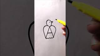 पक्षी का सुंदर चित्र A से आसानी से बनाएं drawing drawingtutorial art artist trending शोर्ट्स [upl. by Noillimaxam]