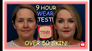 NEW LOREAL INFALLIBLE FOUNDATION IN A POWDER  REVIEW  FULL DAY WEAR TEST OVER 50 [upl. by Mcgrody]