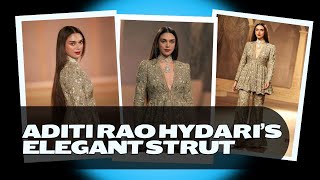 India Couture Week 2024 Heeramandi Actress Aditi Rao Hydari’s walk is all about elegance  Video [upl. by Anehta109]