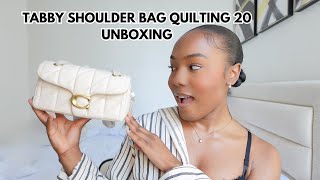 COACH TABBY SHOULDER BAG 20 QUILTING UNBOXING [upl. by Efren]