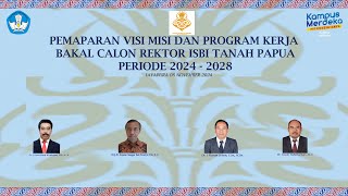 Pemaparan Visi Misi dan Program Kerja Bakal Calon Rektor ISBI Tanah Papua Periode 20242028 [upl. by Kcir]