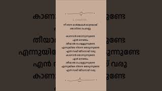 Nee thanna ormakal lyricsmalayalam shorts malayalam lyrics trending viral shortsfeed [upl. by Elman]