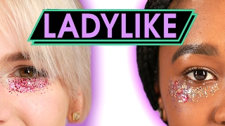 Women Try Glitter Concealer • Ladylike [upl. by Treacy578]