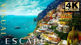 Amalfi Coast  Italy  Drone FlyBy in 4k  A Visual Escape With Relaxing Music [upl. by Ibbetson346]