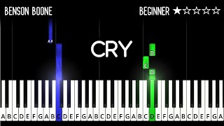 Benson Boone  Cry  EASY Piano Tutorial [upl. by Laine]