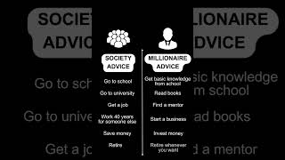 Society advice vs Millionaire advice motivation successsigma inspirationalquotes inspirationsigm [upl. by Bodwell183]