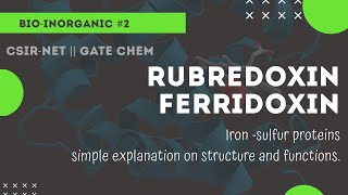 Ferredoxin  Rubredoxin  electron transport proteins  Chemicos academy [upl. by Kloster560]