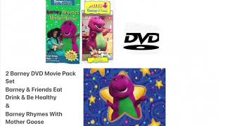 Make 2 Barney DVD Movie Pack Set Eat Drink amp Be Healthy 1992 amp Barney Rhymes With Mother Goose 1993 [upl. by Yrrehs]