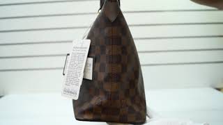 LOUIS VUITTON Saleya PM Damier Ebene Tote Shoulder Bag REVIEW PREOWNED [upl. by Gnilyarg]