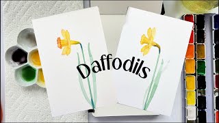 Watercolor Flowers for Beginners  Daffodils [upl. by Viridis]