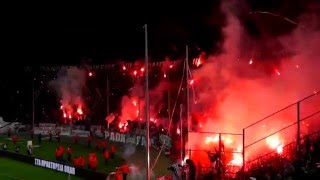 PAOK Saloniki Ultras great pyroshow against Olympiakos Piraeus Gate 4932014 [upl. by Good]