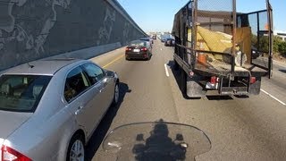 Motorcycle vs Truck Door while Lane Splitting [upl. by Reyem676]