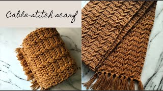 How to crochet a cable stitch scarf  cable stitch scarf for men [upl. by Bush894]