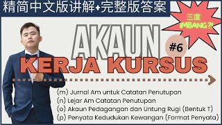 中文讲解2024Akaun Projek Part6｜CatatanPenutupanAkaun PerdaganganampUntung RugiPenyata Kedudukan Kewangan [upl. by Atteuqahs]