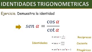 Demostracion de Identidades Trigonometricas  Nivel Basico  Ejemplo 1 [upl. by Noxaj184]