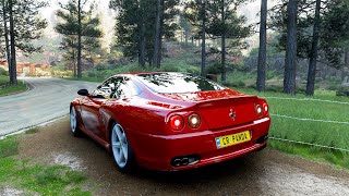 Ferrari 575m Maranello  Forza Horizon 5  Thrustmaster TMX Gameplay [upl. by Yrocaj515]