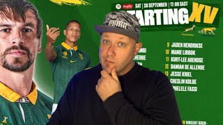 Ruck amp Roll Rugby REACTION to Rassies Springbok Starting Lineup vs Argentina in Mbombela [upl. by Nneb]