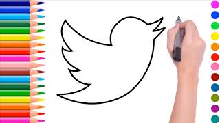 How to draw twitter bird [upl. by Drofnas]