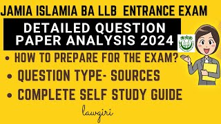 JMI BA LLB entrance exam question paper 2024jamia islamia 5 years llb 2024 analysis paper lawgiri [upl. by Rojam]