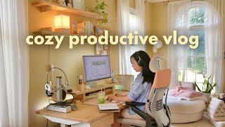 Cozy Productive Vlog 🍵 creative diaries designing lamps desk reset small business life gaming [upl. by Enitsirhc]