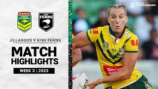 Jillaroos v Kiwi Ferns  Match Highlights  2023 Pacific Championships [upl. by Salot]