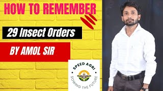 How to remember 29 Insect orders By A R Sohani Sir speedagri1 in marathi [upl. by Yearwood]