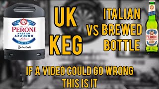 Peroni UK perfect draft keg Vs Peroni Italian brewed bottle  Comparison  review No 1889 [upl. by Noiek]