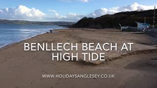 Winter walk on Benllech beach Anglesey at high tide 24th November 2017 [upl. by Borg]