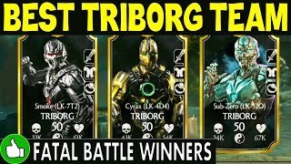 BEST TRIBORG TEAM in MKX Mobile SubZero Triborg IS AMAZING [upl. by Tandie]