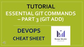 3 git add  Essential Git Commands Ser  Devops Wonder [upl. by Kesley]