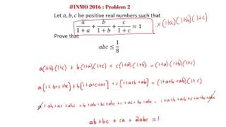 INMO 2016 problem 2 AM  GM Inequality [upl. by Yadsendew545]