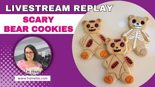 Halloween Bear Cookies  Live Cookie Decorating Episode 232 [upl. by Esille]