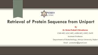 BioinformaticsRetrieval of Protein Sequence from Uniprot [upl. by Lancey]