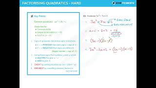 Factorising Quadratics HARD Questions  GCSE amp IGCSE Maths [upl. by Icram5]